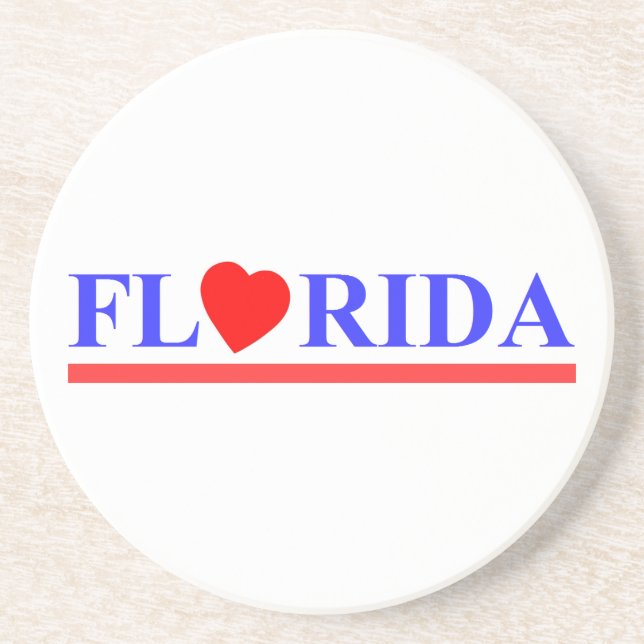 Dessous De Verre En Grès Florida coeur rouge (Devant)