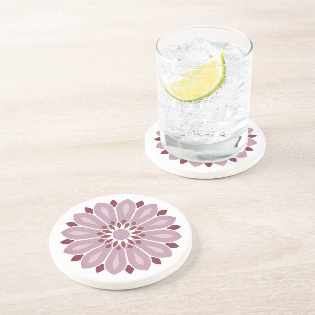 DESSOUS DE VERRE EN GRÈS FLOWER CADEAU MARI FEMME PETIT AMI (Côté)