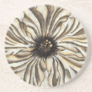 Dessous De Verre En Grès Flowerhead Fresco sur Tan Arrière - plan