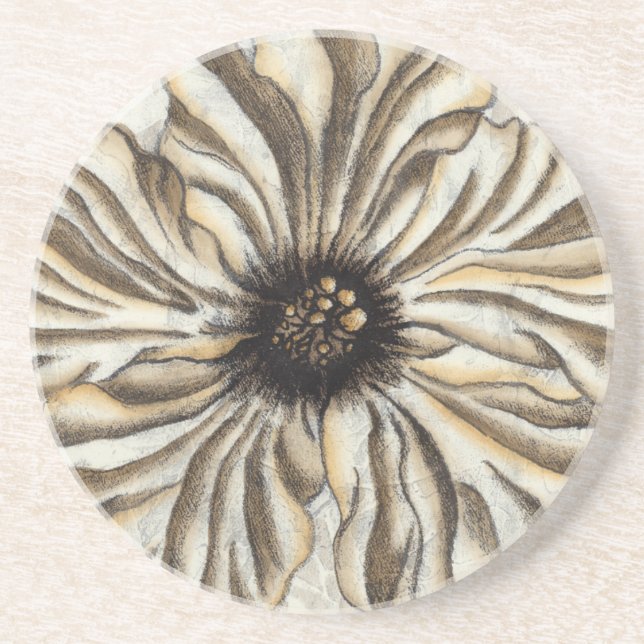 Dessous De Verre En Grès Flowerhead Fresco sur Tan Arrière - plan (Devant)