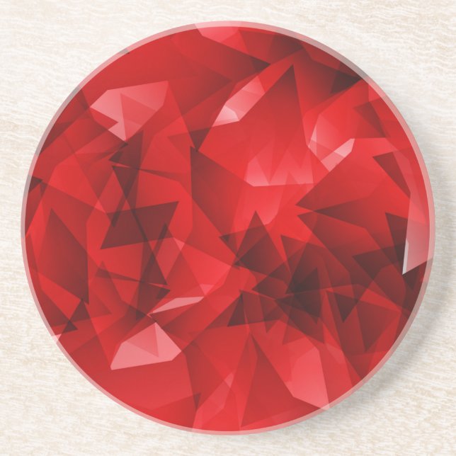 Dessous De Verre En Grès Fond géométrique abstrait rouge-51083 (Devant)