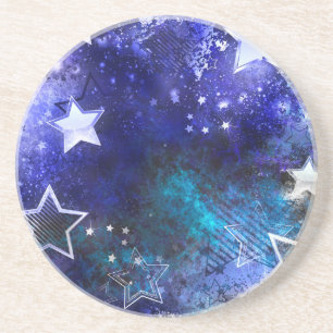 Dessous De Verre En Grès Fond spatial avec étoiles
