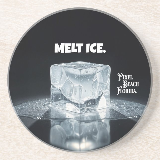 Dessous De Verre En Grès FONDRE LA GLACE. Porte-clés (Devant)