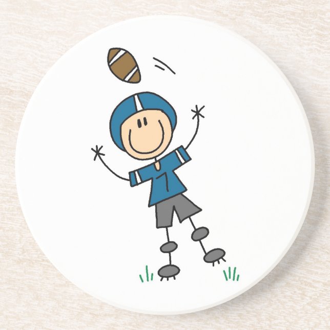 Dessous De Verre En Grès Football à bâtonnets bleu (Devant)