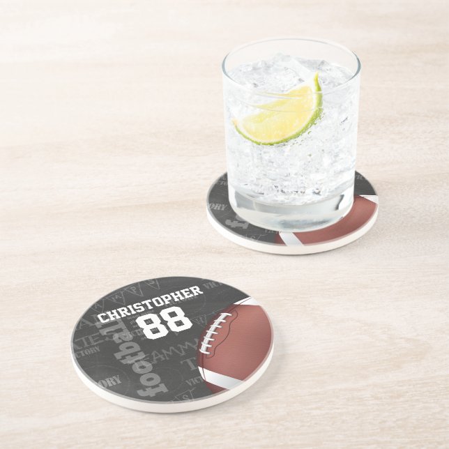 Dessous De Verre En Grès Football américain Personalized Chalkboard (Côté)