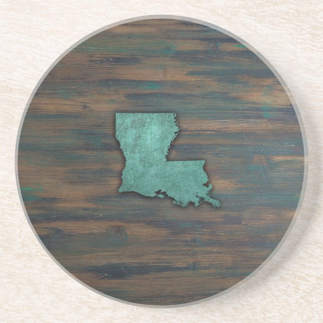 Dessous De Verre En Grès Forme Turquoise rustique Louisiane (Devant)