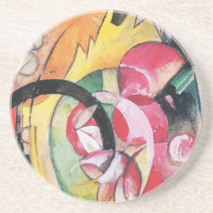 Dessous De Verre En Grès Formes abstraites (alias Fleurs colorées) de Franz