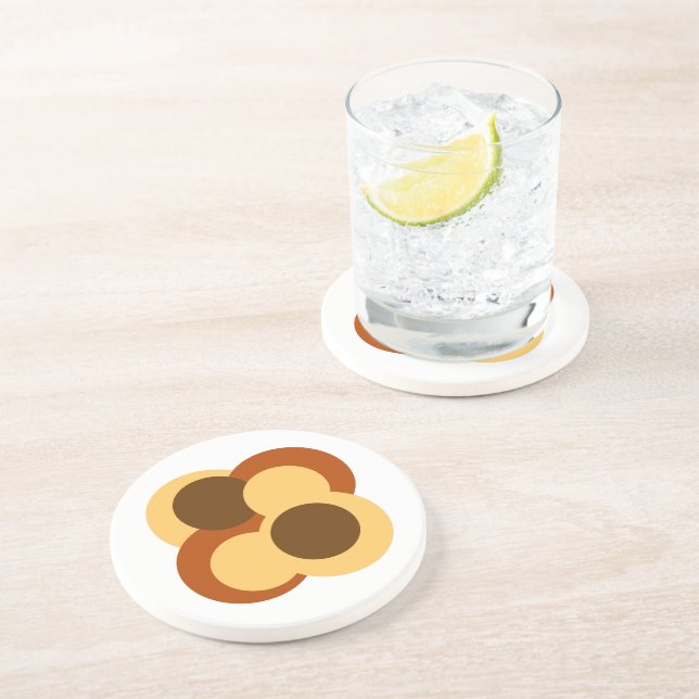 Dessous De Verre En Grès Formes géométriques Abstraites (Côté)