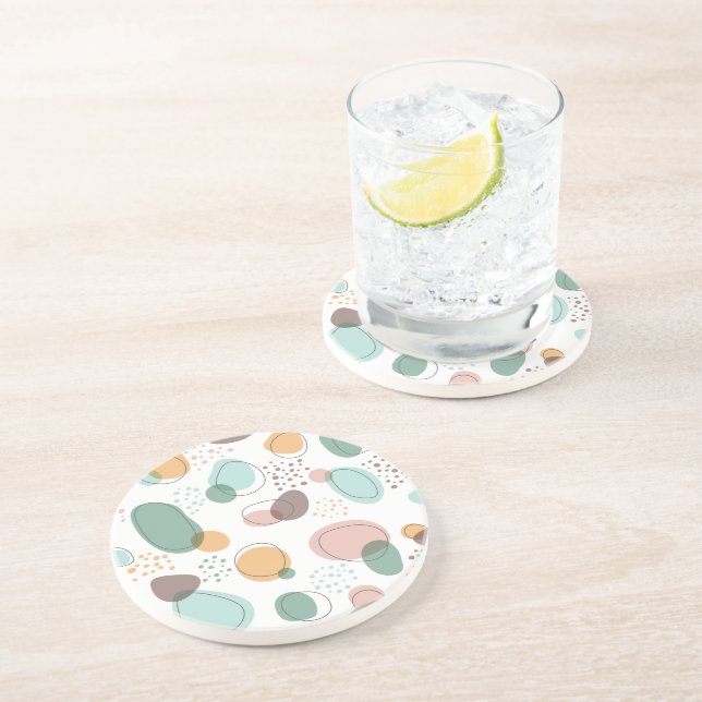 Dessous De Verre En Grès Formes organiques motif sans couture (Côté)