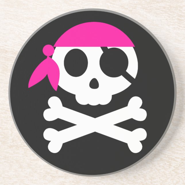 Dessous De Verre En Grès Foulard Pirate Crâne de Squelette (Devant)