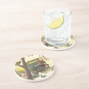 Dessous De Verre En Grès Fox Jouer Piano