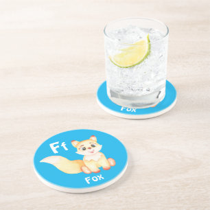 Dessous De Verre En Grès Fox personnaliser ABC : Lettre F - Ajouter votre n