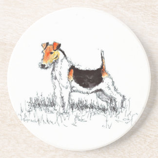 Dessous De Verre En Grès Fox Terrier