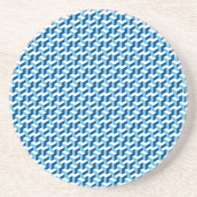 Dessous De Verre En Grès fractale cubique 3D (Devant)