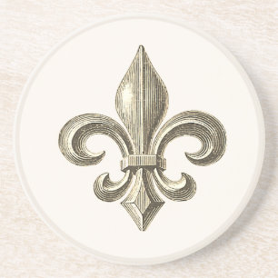 Dessous de verre en grès français Vintage Fleur