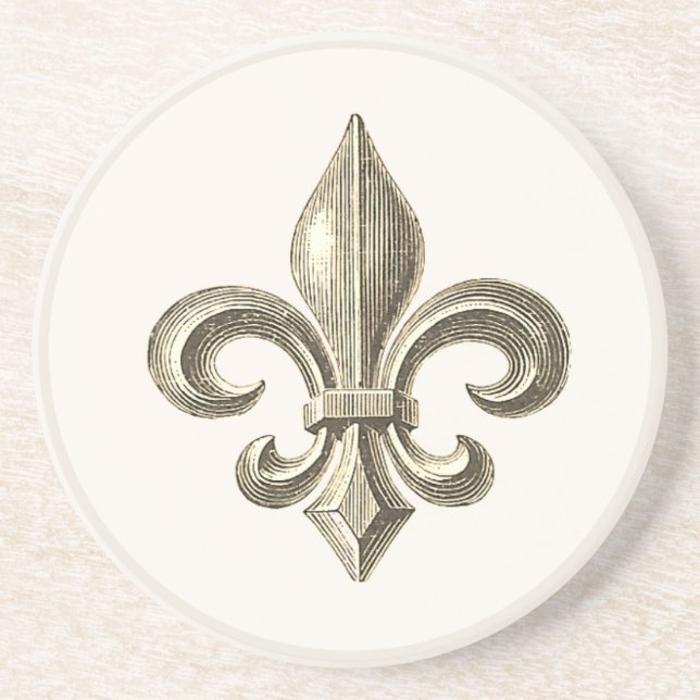 Dessous de verre en grès français Vintage Fleur de (Devant)