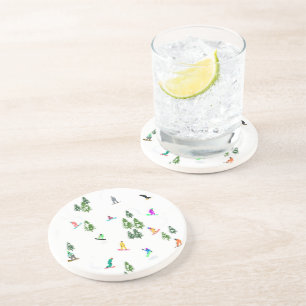 Dessous De Verre En Grès Freeride Snowboarder Illustration de snowboard