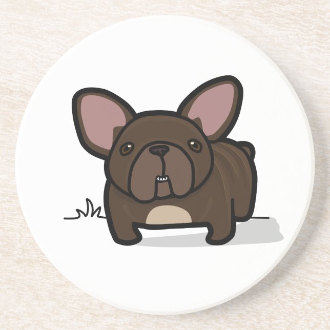 Dessous De Verre En Grès Frenchie Brindle (Devant)