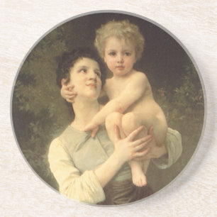 Dessous De Verre En Grès Frère et Sœur de William Adolphe Bouguereau