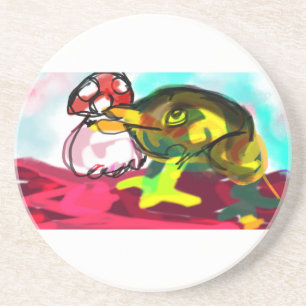 Dessous De Verre En Grès Frog Champagne fun