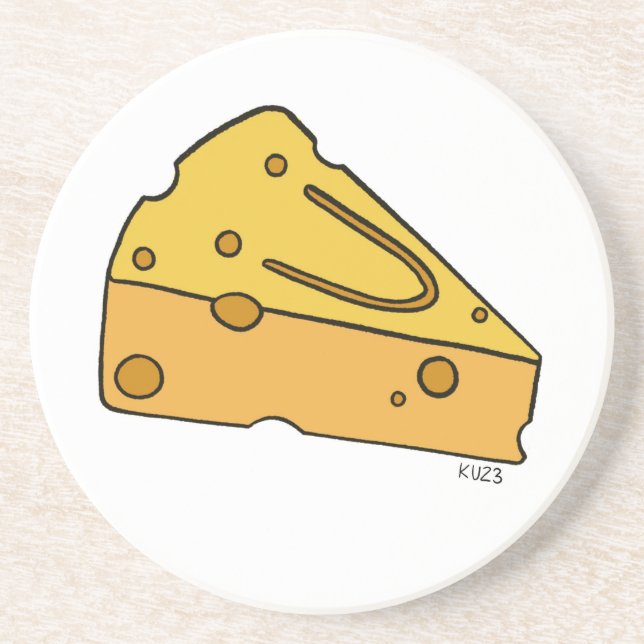 Dessous De Verre En Grès Fromage Mignon Rieur (Devant)