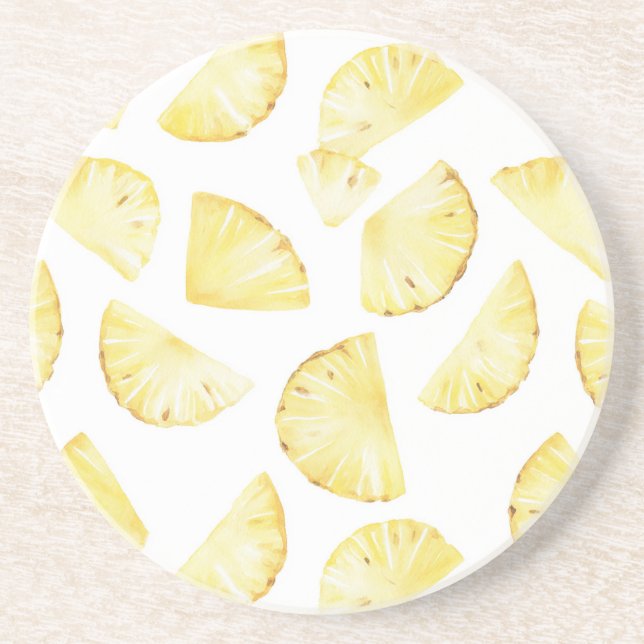 Dessous De Verre En Grès Fruits Jaunes Ananas (Devant)