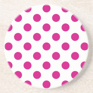 Dessous De Verre En Grès Fuchsia polka