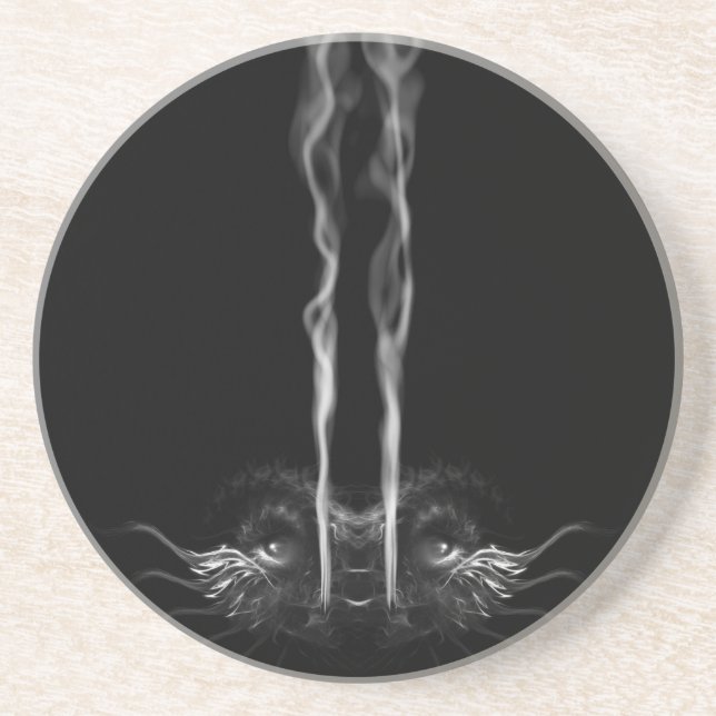 Dessous De Verre En Grès Fumée de dragon noir (Devant)