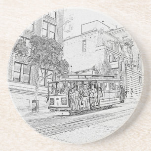 Dessous De Verre En Grès Funiculaire