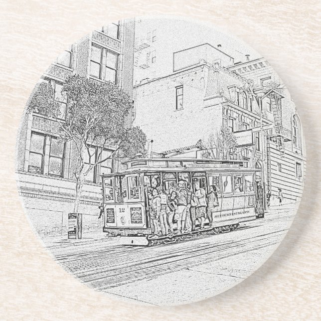 Dessous De Verre En Grès Funiculaire (Devant)