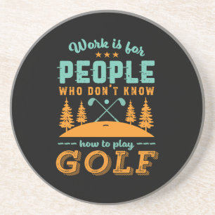 Dessous De Verre En Grès Funny Lecteur de golf à la retraite Golfer Love Go