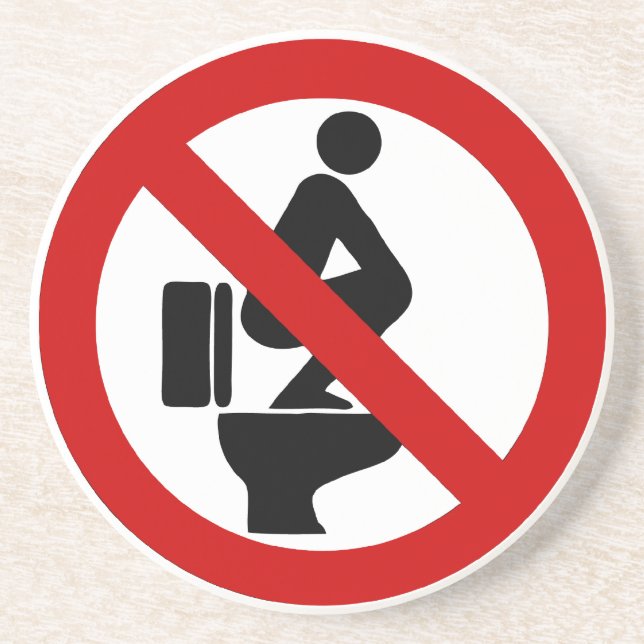 Dessous De Verre En Grès Funny NO Feet sur le siège ⚠ signe thaï ⚠ (Devant)