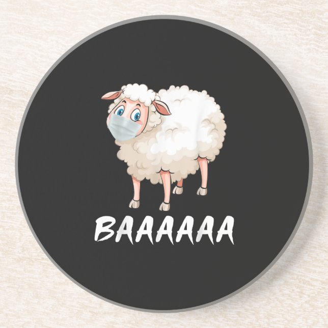 Dessous De Verre En Grès Funny Quarantine | Mask Sheep Cadeaux tendance (Devant)