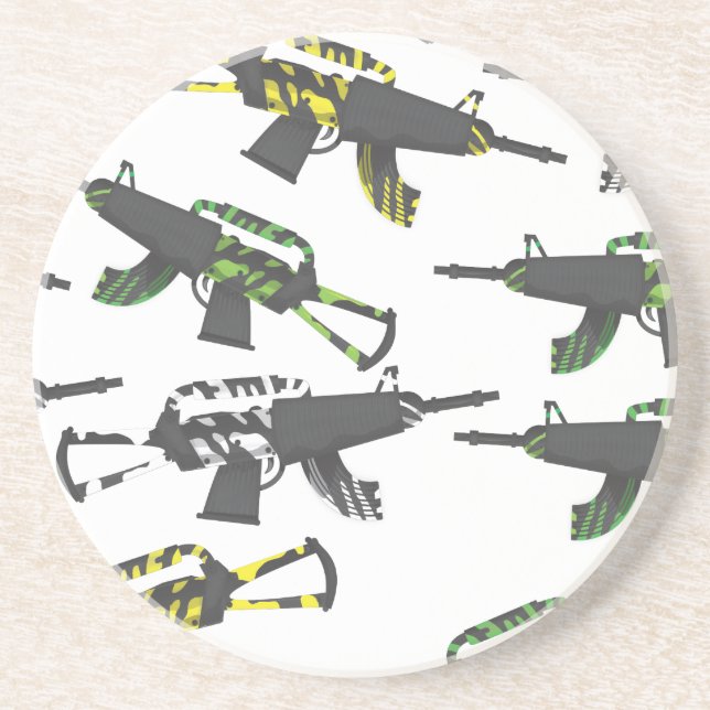 Dessous De Verre En Grès Futuristic Machine Gun (Devant)