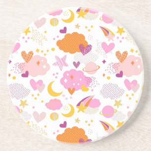 Dessous De Verre En Grès Galaxie cosy - cosmos, lune, étoiles et coeurs Jet