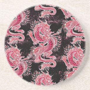 Dessous De Verre En Grès Galaxie du Dragon Rouge
