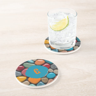 Dessous De Verre En Grès Galets colorés Dessous de verre de grès rond
