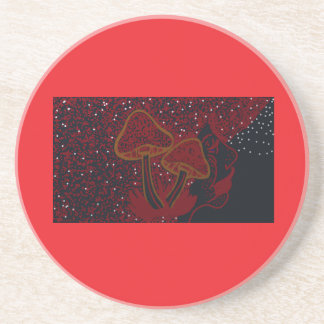 Dessous De Verre En Grès Galispheere, femme champignon des étoiles pluvieus