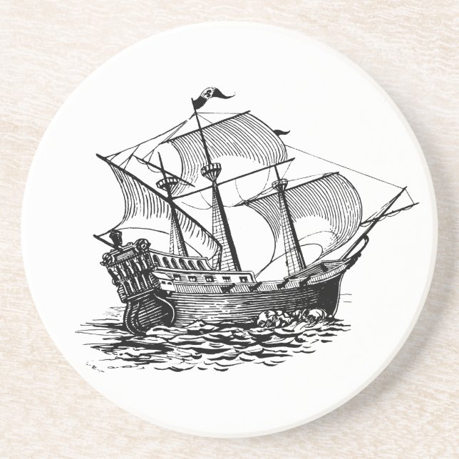 Dessous De Verre En Grès Galleon (Devant)