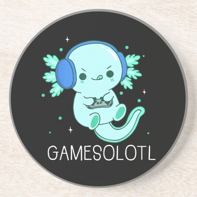 Dessous De Verre En Grès Gamesolotl Axolotl Gamer (Devant)