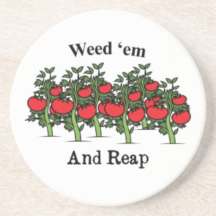 Dessous De Verre En Grès Gardener Funny Weed 'em Et Reap
