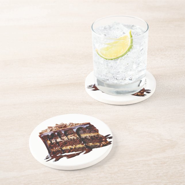 Dessous De Verre En Grès Gâteau au chocolat multi-couches indulgent de Slip (Côté)