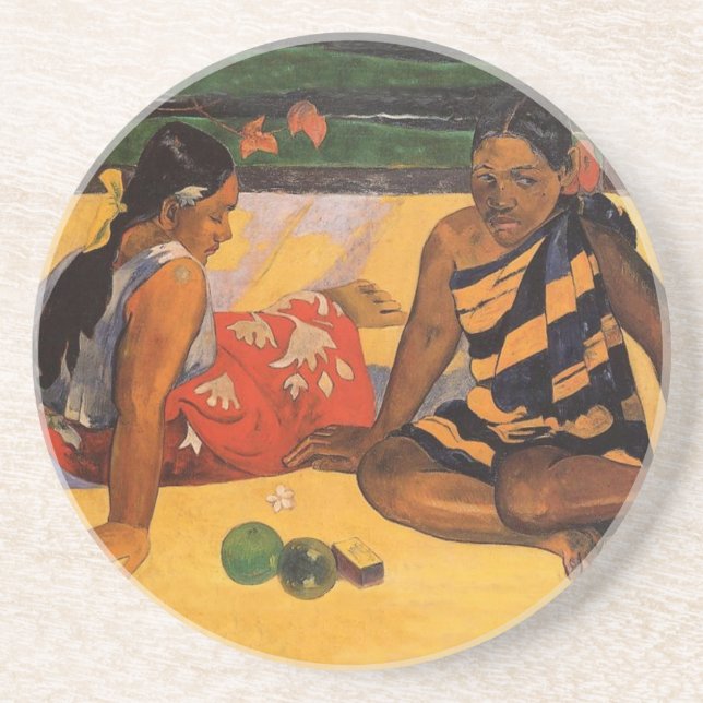 Dessous De Verre En Grès Gauguin Polynésie Française Tahiti Femmes Peinture (Devant)