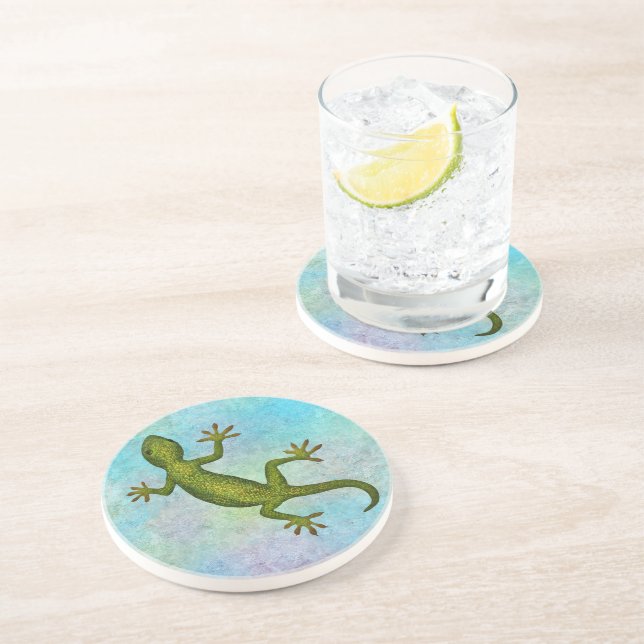 Dessous De Verre En Grès Gecko (Côté)