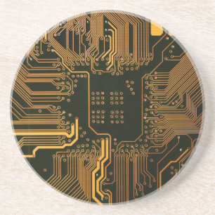 Dessous De Verre En Grès Geek Sortie carte circuit électronique orange PCB