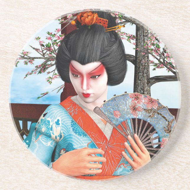 Dessous De Verre En Grès Geisha (Devant)