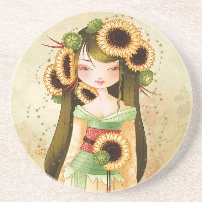 Dessous De Verre En Grès Geisha Trounesol (Devant)