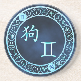 Dessous De Verre En Grès Gemini/Chien