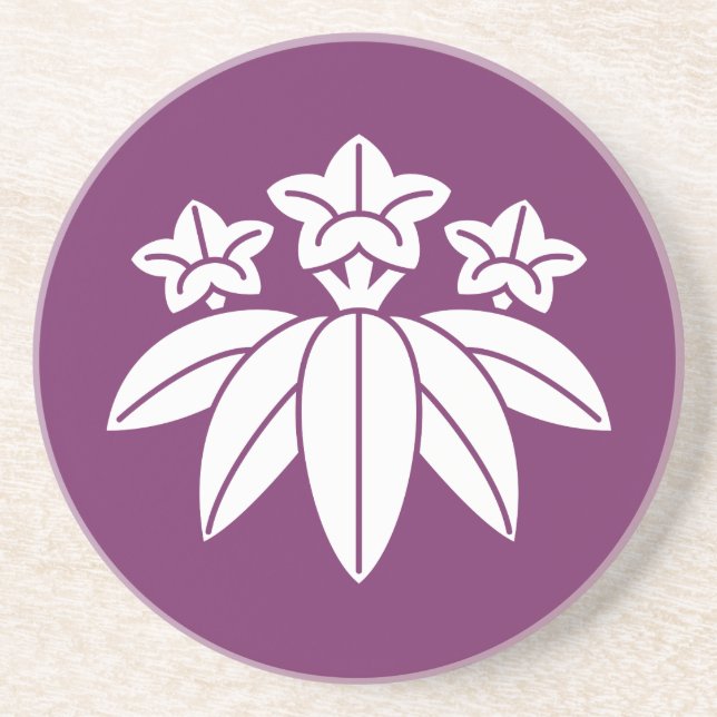 Dessous De Verre En Grès Gentiane de style bambou (Devant)