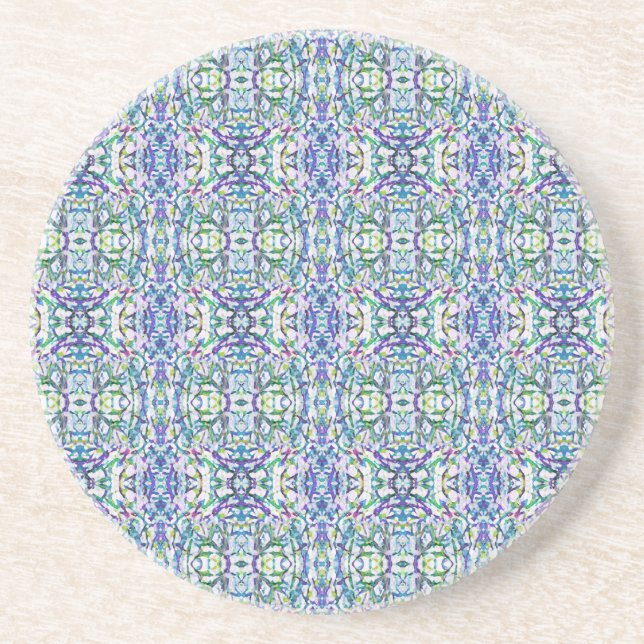 Dessous De Verre En Grès Géométrie bleue et verte (Devant)